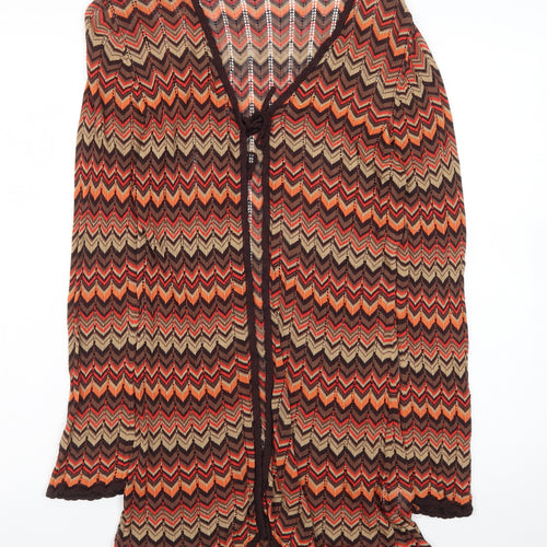 Wallis Women’s Multicoloured Chevron Knit Cardigan Size 14 V-Neck Lightweight
