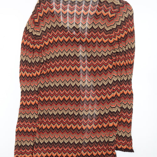 Wallis Women’s Multicoloured Chevron Knit Cardigan Size 14 V-Neck Lightweight