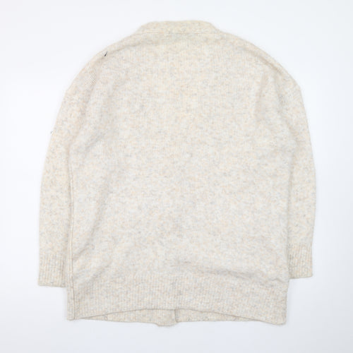 Marks and Spencer Women Beige XL Cardigan Knit V-Neck Long Sleeve