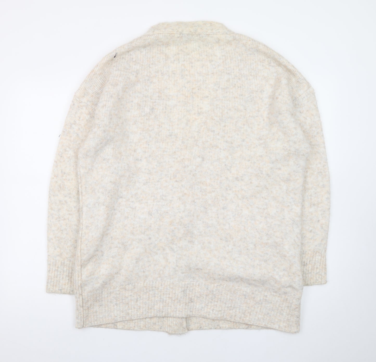 Marks and Spencer Women Beige XL Cardigan Knit V-Neck Long Sleeve