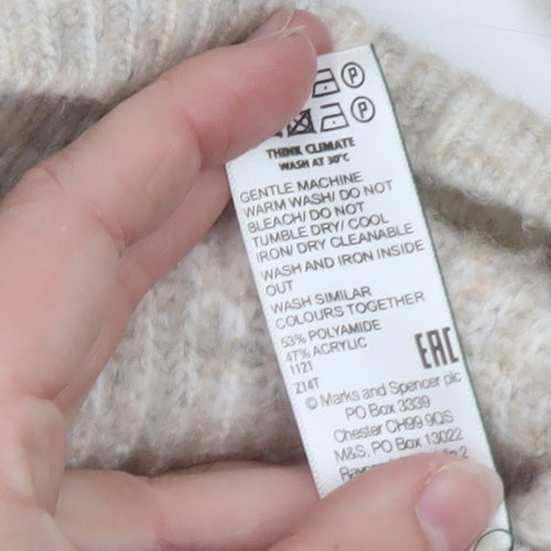 Marks and Spencer Women Beige XL Cardigan Knit V-Neck Long Sleeve