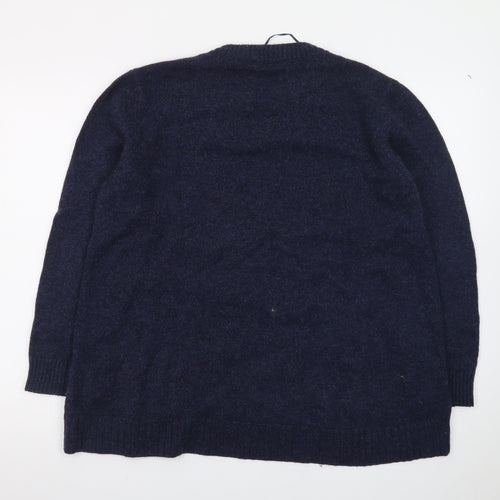 Seasalt Cornwall Women's Blue Wool Crew Neck Jumper UK 18