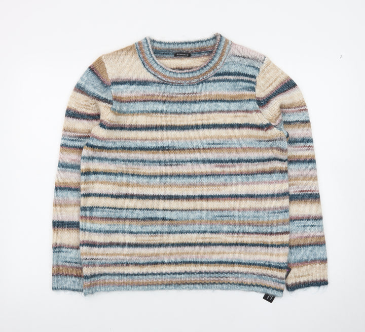 Roman Women’s Multicoloured Striped Crew Neck Long Sleeve Pullover Jumper Size 12