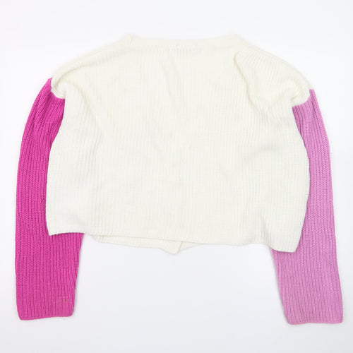 PrettyLittleThing Womens Multicoloured L Cardigan Knit V-Neck Jumper