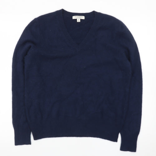 Marks and Spencer Women’s Blue Pure Cashmere V-Neck Jumper M