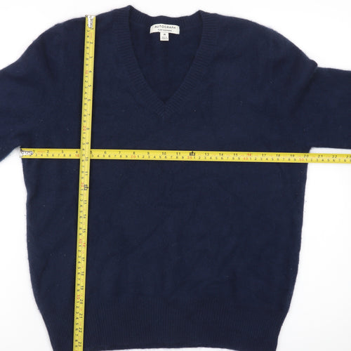 Marks and Spencer Women’s Blue Pure Cashmere V-Neck Jumper M