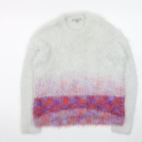 Oliver Bonas Women’s Multicoloured Fluffy Knit Jumper Size 10