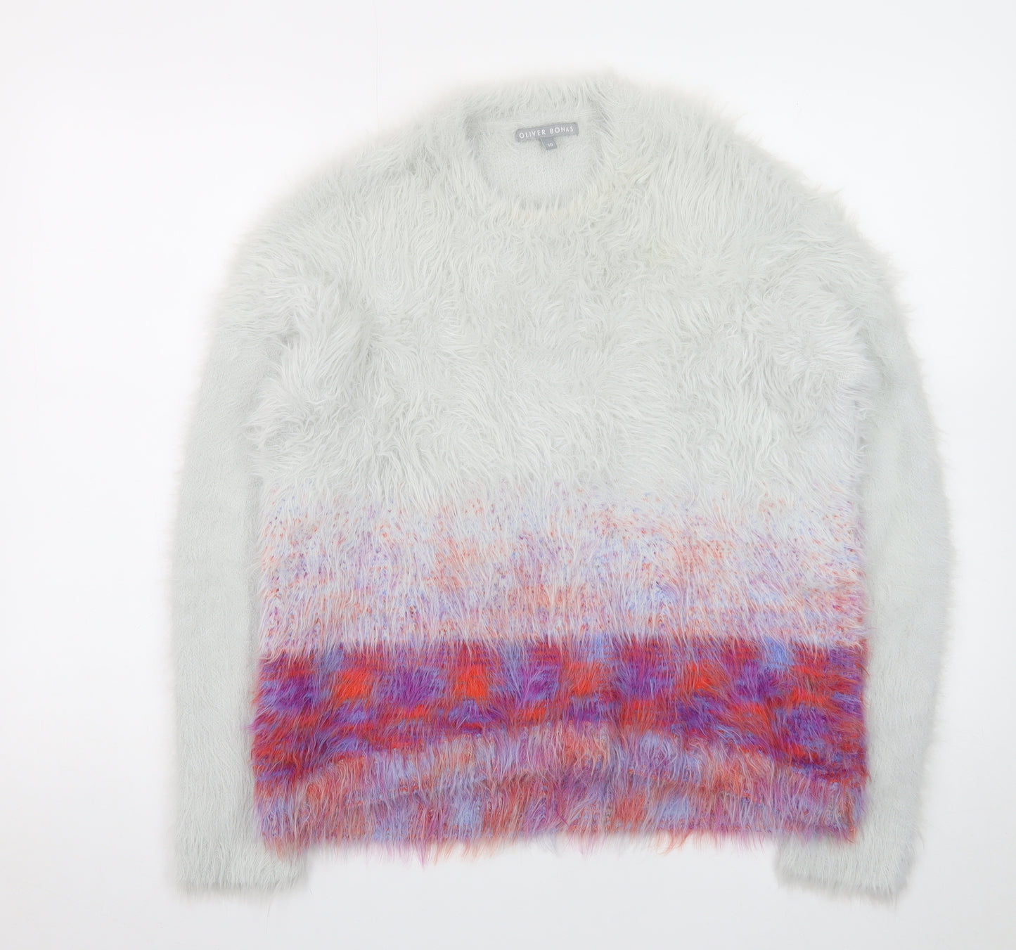 Oliver Bonas Women’s Multicoloured Fluffy Knit Jumper Size 10