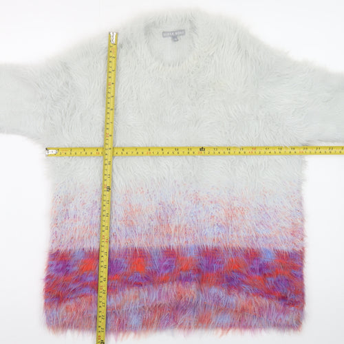Oliver Bonas Women’s Multicoloured Fluffy Knit Jumper Size 10