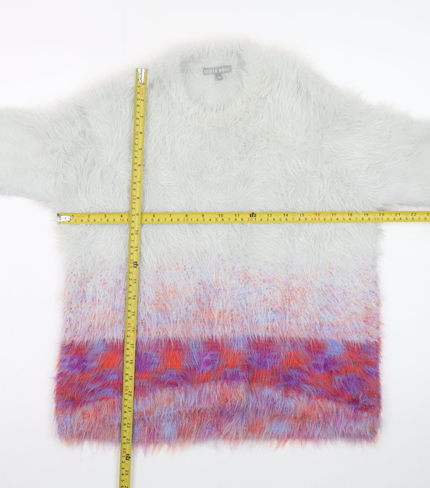 Oliver Bonas Women’s Multicoloured Fluffy Knit Jumper Size 10