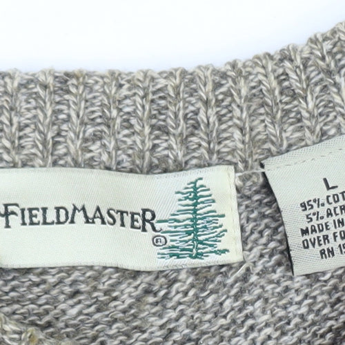 FieldMaster Men's Beige Fair Isle Knit Pullover Jumper L