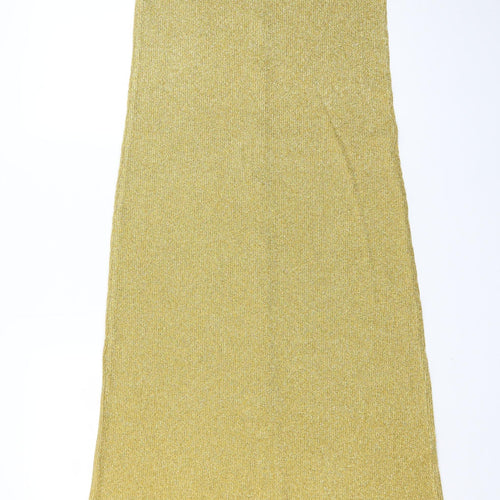 Euro Women’s Gold Sleeveless Long Sheath Knit Dress Size 6