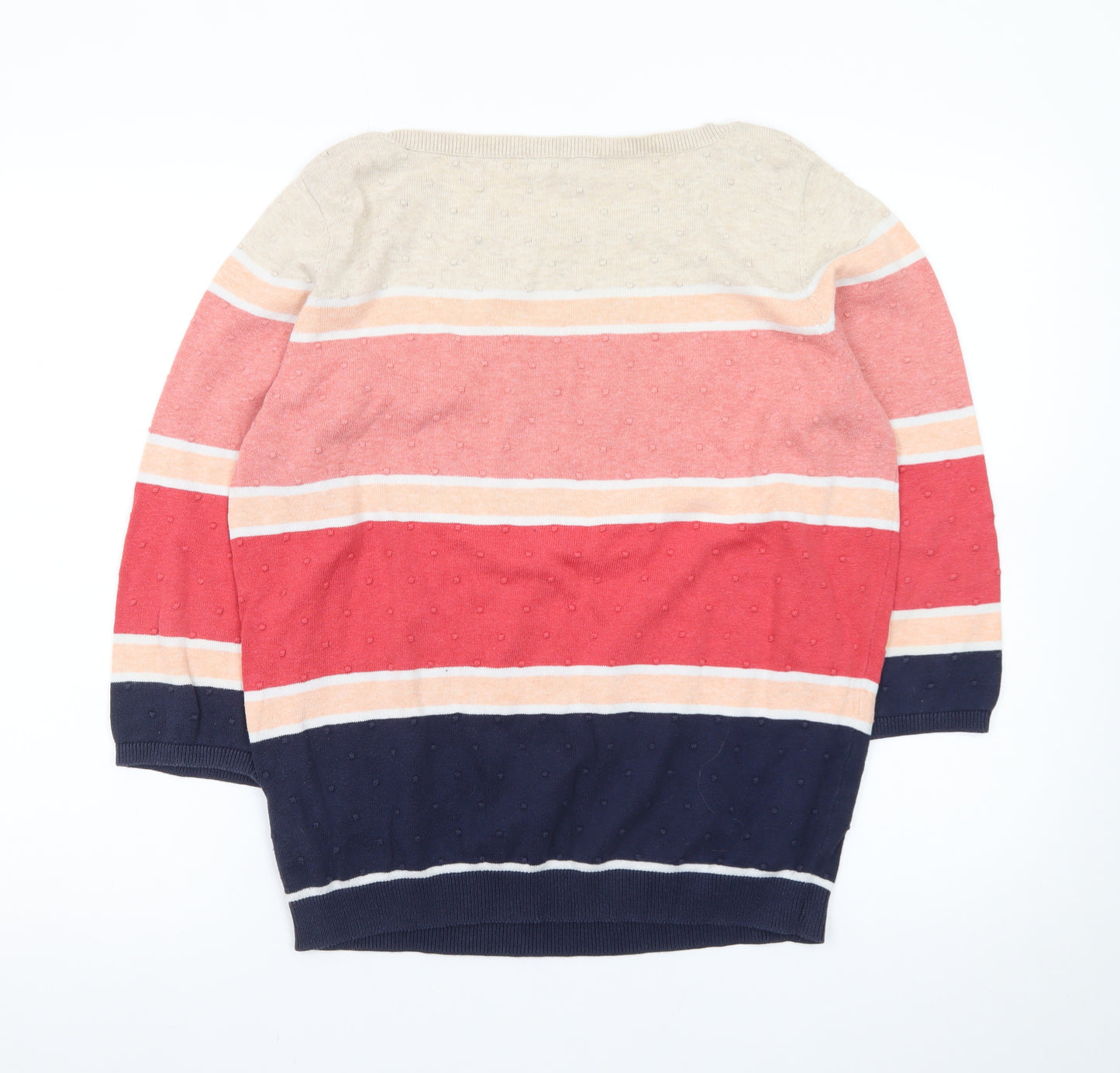 Bonmarché Women’s Multicoloured Cotton Striped Crew Neck Jumper Size M