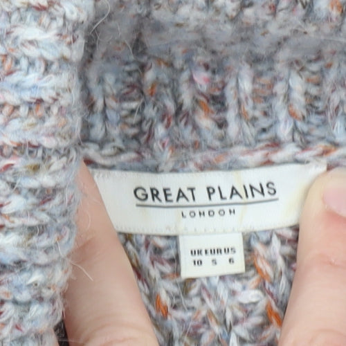 Great Plains Women’s Grey Chunky Roll Neck Jumper Size 10
