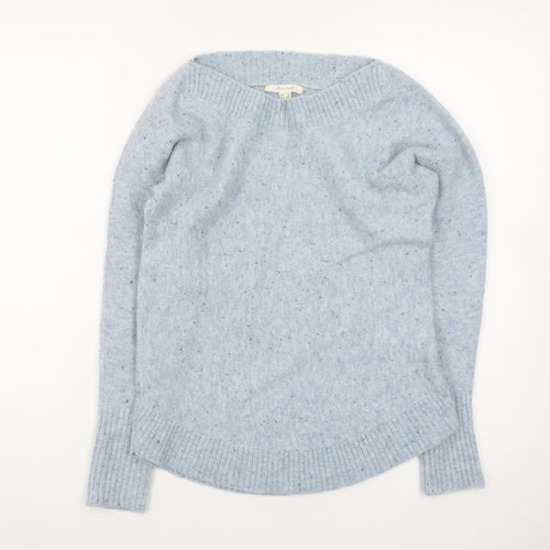 White Stuff Women’s Blue Wool Blend Jumper UK 6 Crew Neck Knit