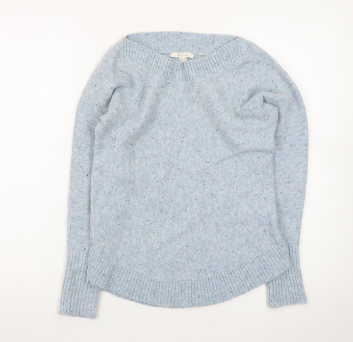 White Stuff Women’s Blue Wool Blend Jumper UK 6 Crew Neck Knit