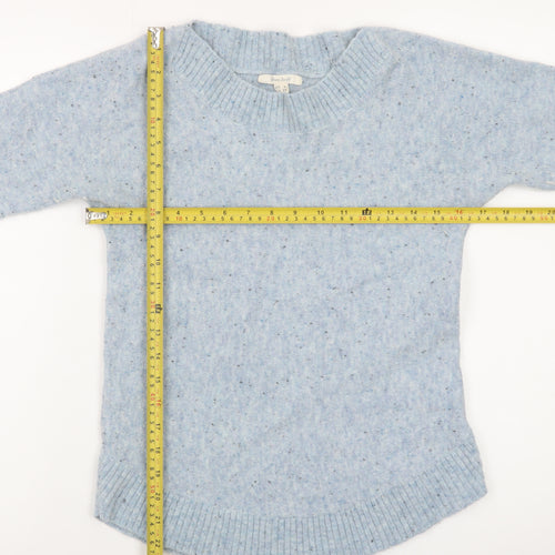 White Stuff Women’s Blue Wool Blend Jumper UK 6 Crew Neck Knit