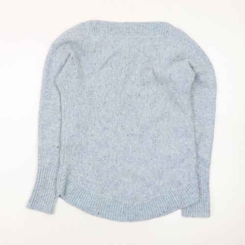 White Stuff Women’s Blue Wool Blend Jumper UK 6 Crew Neck Knit