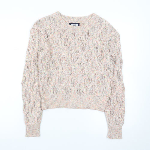 North West Womens Multicoloured XS Cable-Knit Acrylic Jumper