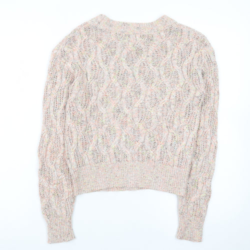 North West Womens Multicoloured XS Cable-Knit Acrylic Jumper