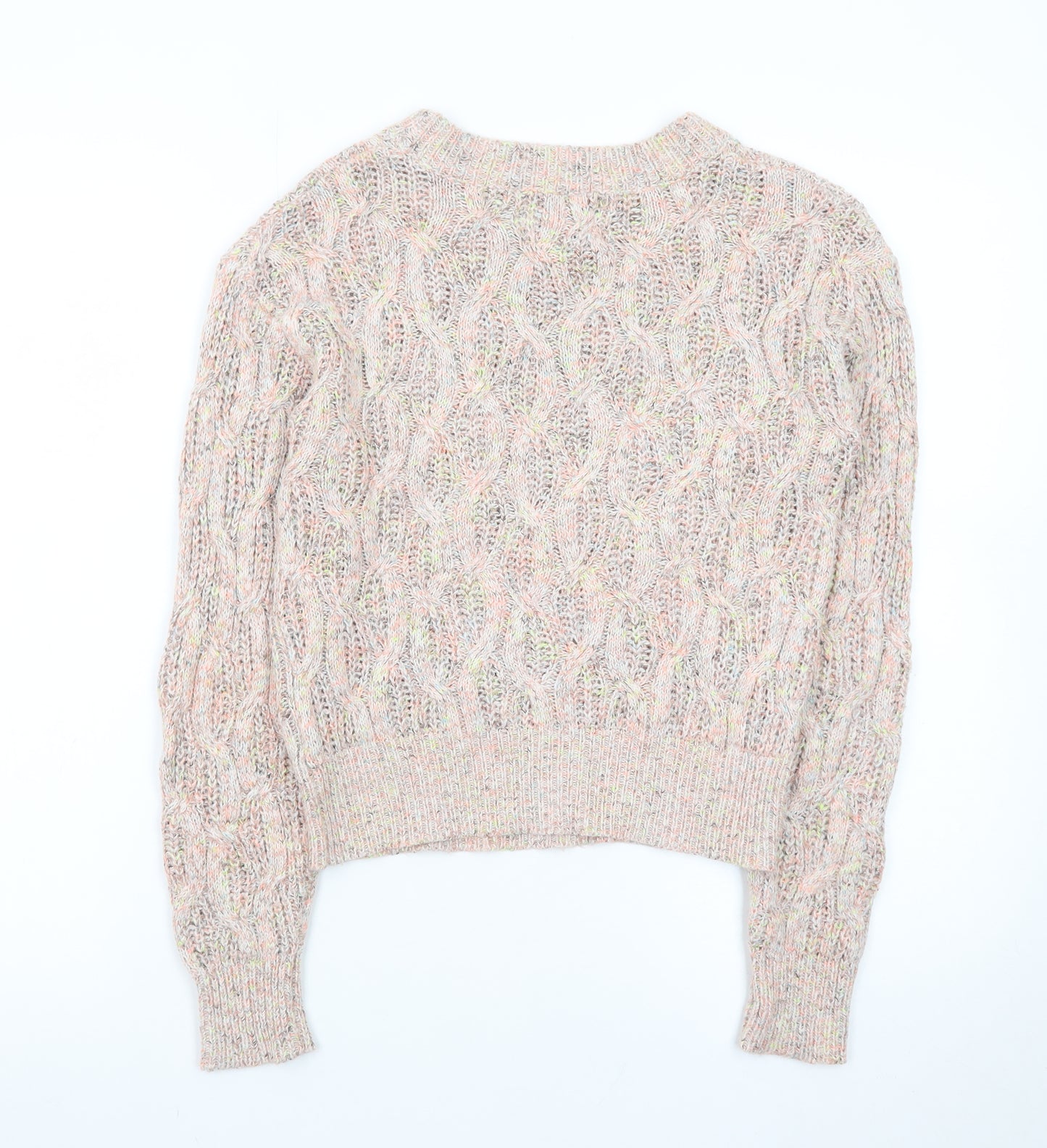 North West Womens Multicoloured XS Cable-Knit Acrylic Jumper