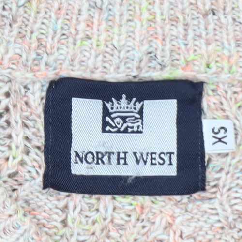 North West Womens Multicoloured XS Cable-Knit Acrylic Jumper