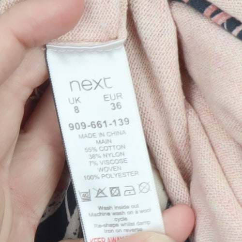 Next Women Pink Floral Layered Cardigan Size 8 Regular Lightweight