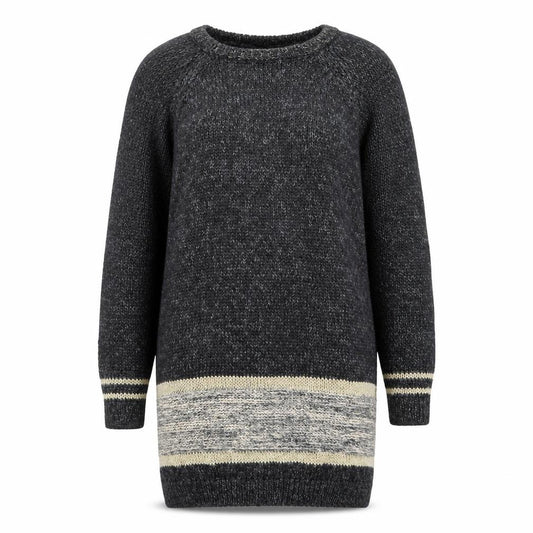 Front view of River Island Women Grey Knit Long Sleeve Jumper Dress, size 10