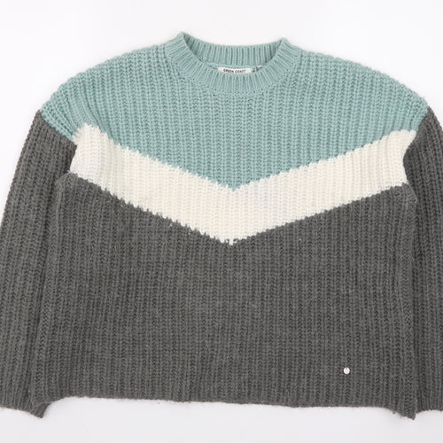 Green Coast Women's Multicoloured XS Chunky Knit Pullover Jumper