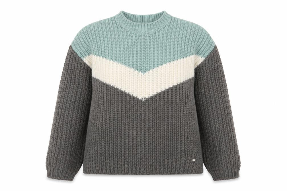 Front view of Green Coast Women's Multicoloured XS Chunky Knit jumper