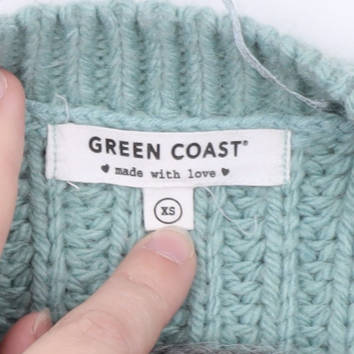 Green Coast Women's Multicoloured XS Chunky Knit Pullover Jumper