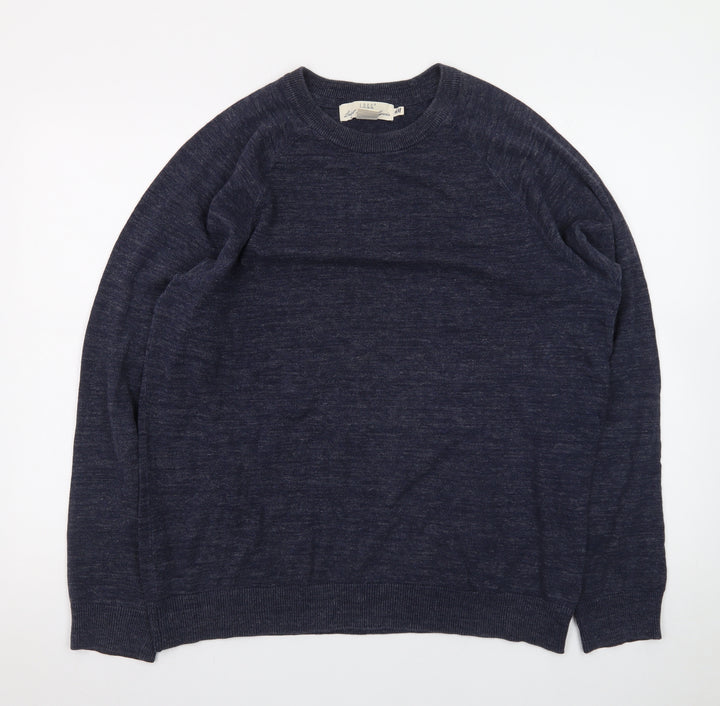 H&M L.O.G.G. Women Blue Cotton Crew Neck Pullover Jumper Size 14