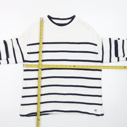 Crew Clothing Women’s White Navy Striped Cotton Jumper Size 10