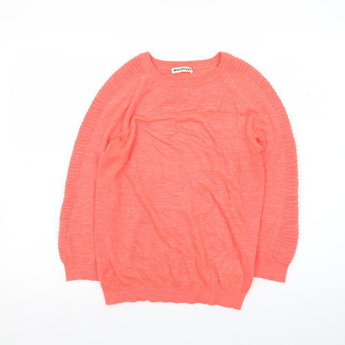 Whistles Women's Pink Crew Neck Long Sleeve Knit Jumper Size 10