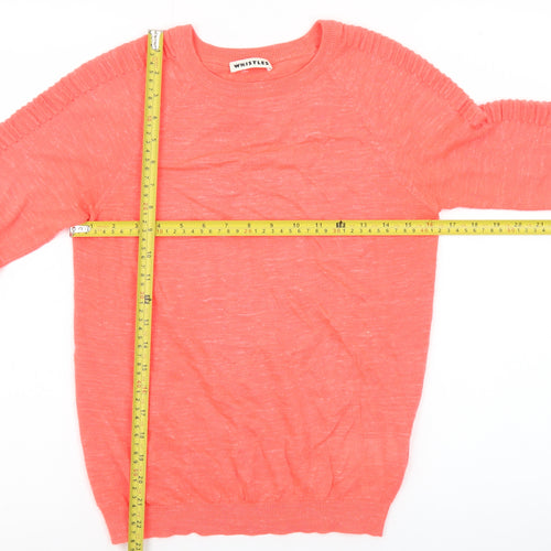 Whistles Women's Pink Crew Neck Long Sleeve Knit Jumper Size 10