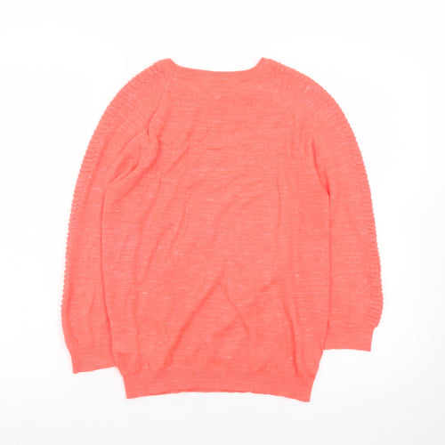 Whistles Women's Pink Crew Neck Long Sleeve Knit Jumper Size 10