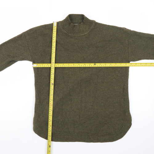 Warehouse Women's Green Mock Neck Long Sleeve Knit Jumper Size 8