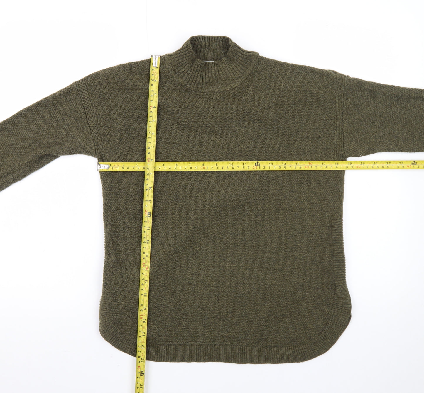 Warehouse Women's Green Mock Neck Long Sleeve Knit Jumper Size 8