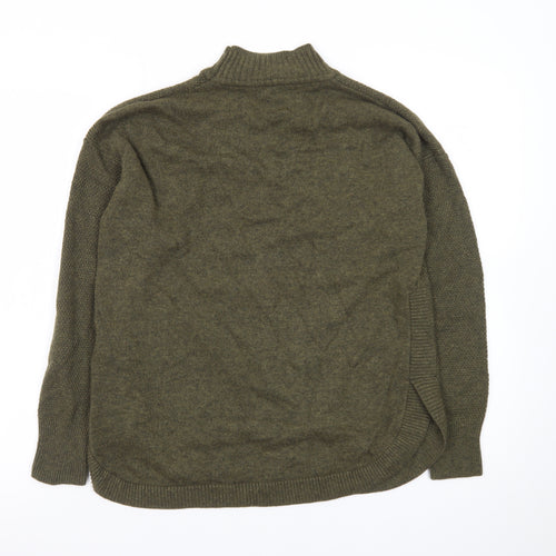 Warehouse Women's Green Mock Neck Long Sleeve Knit Jumper Size 8