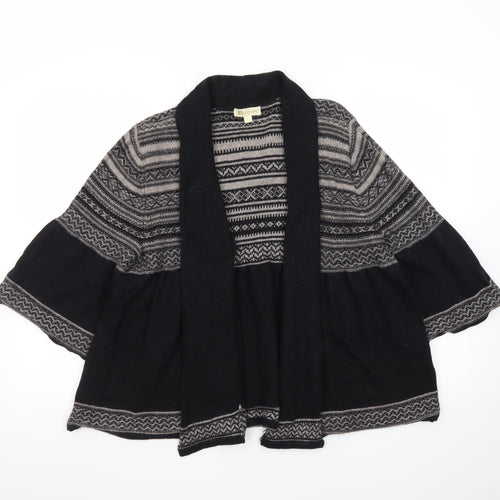 Monsoon Women’s Black Fair Isle Knit Open Cardigan L