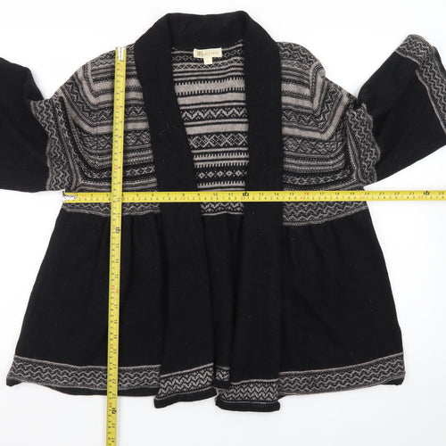 Monsoon Women’s Black Fair Isle Knit Open Cardigan L