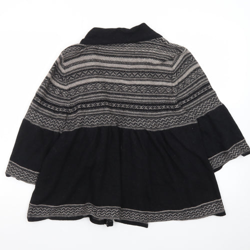 Monsoon Women’s Black Fair Isle Knit Open Cardigan L