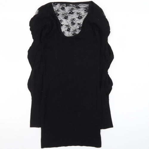 Jane Norman Women Black Size 10 Lace Bodycon Knit Dress
