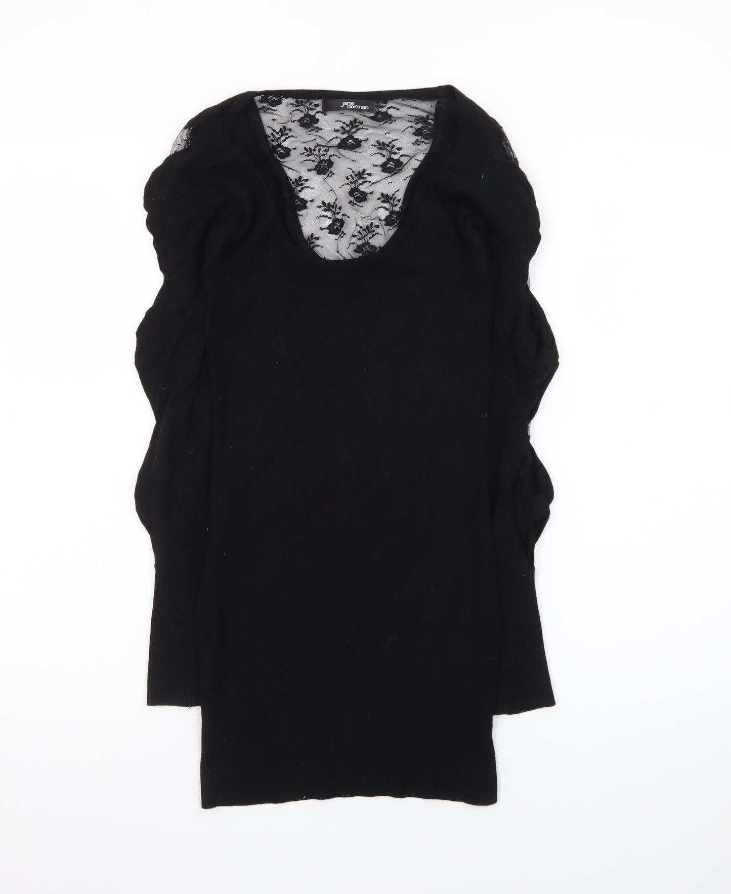 Jane Norman Women Black Size 10 Lace Bodycon Knit Dress