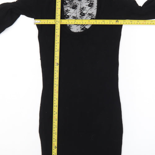 Jane Norman Women Black Size 10 Lace Bodycon Knit Dress