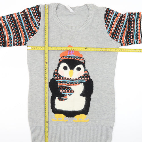 By Henry Holland Women’s Grey Penguin Fair Isle Jumper Size 10