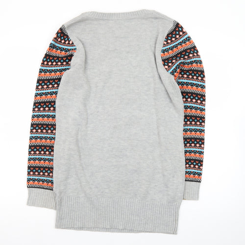 By Henry Holland Women’s Grey Penguin Fair Isle Jumper Size 10