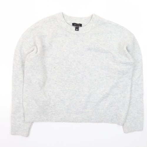 New Look Women's Grey Crew Neck Knit Jumper Size M