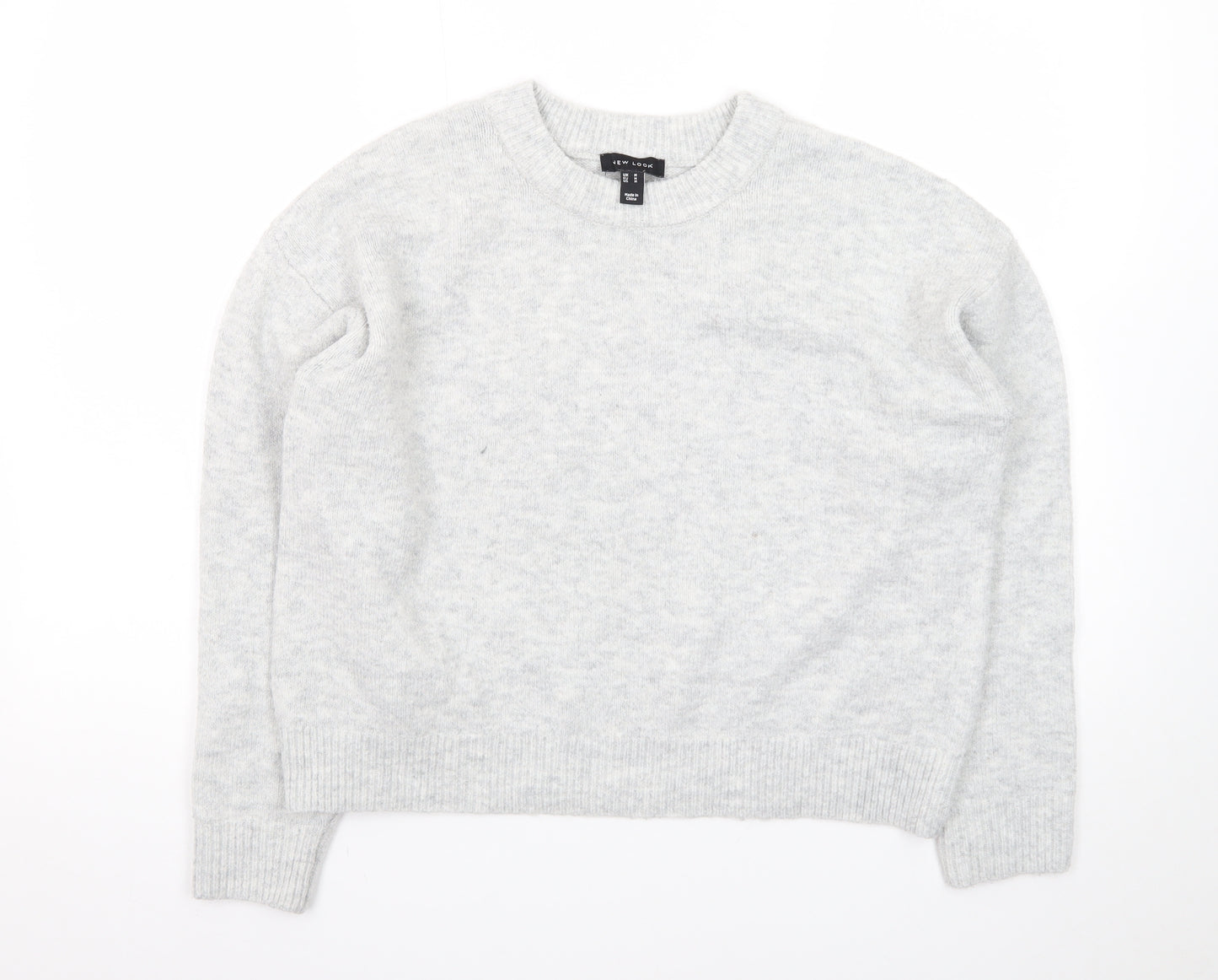 New Look Women's Grey Crew Neck Knit Jumper Size M