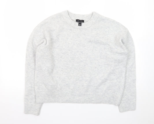 New Look Women's Grey Crew Neck Knit Jumper Size M